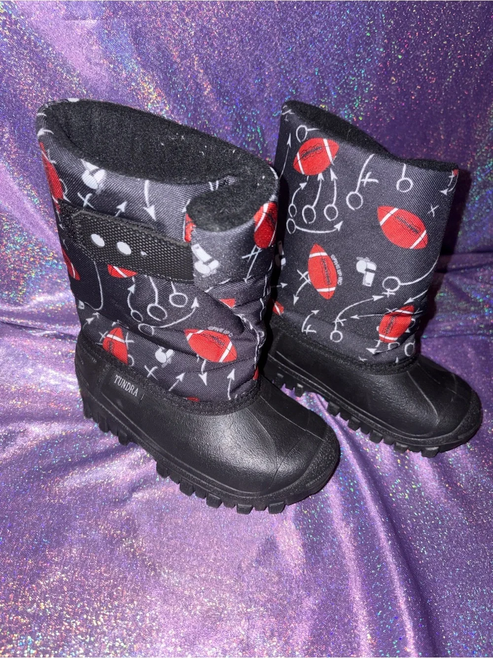 Tundra Boys Football Print Winter Boots